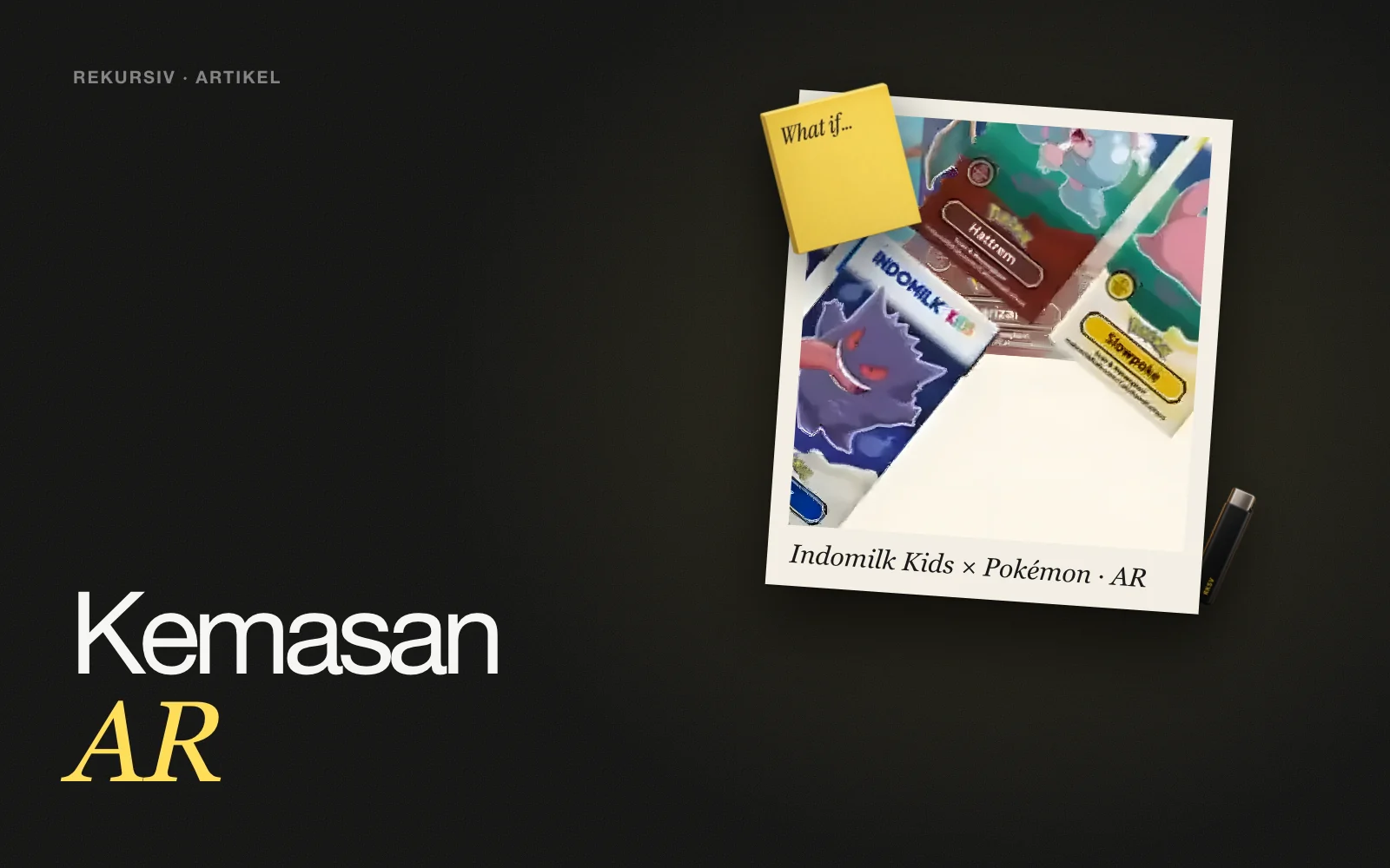 Game AR Pokémon yang dimainkan dari kemasan Indomilk Kids, dalam polaroid di atas meja